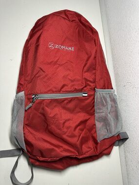 Zomake Joy Of Life Red Fold Up Packable Lightweight Backpack